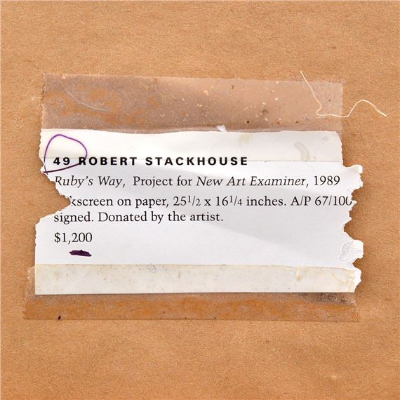 Robert Stackhouse | Robert Stackhouse RUBY'S WAY Screenprint (1989 ...