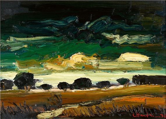 Landschaft (Aufziehendes Gewitter) by Leopold Häfliger, 1976