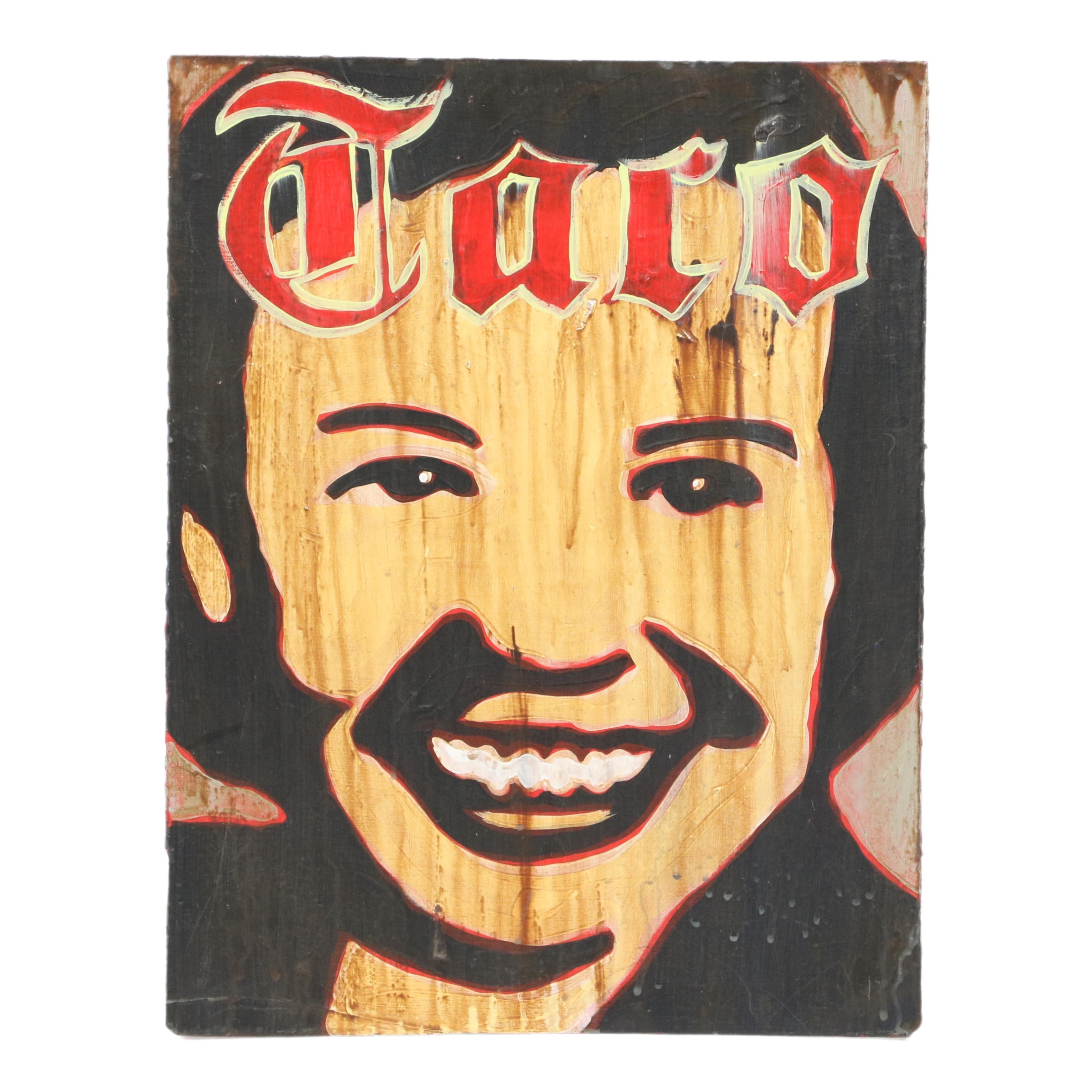 Artwork by Paul Valadez, Taco, 2011, Made of oil on board