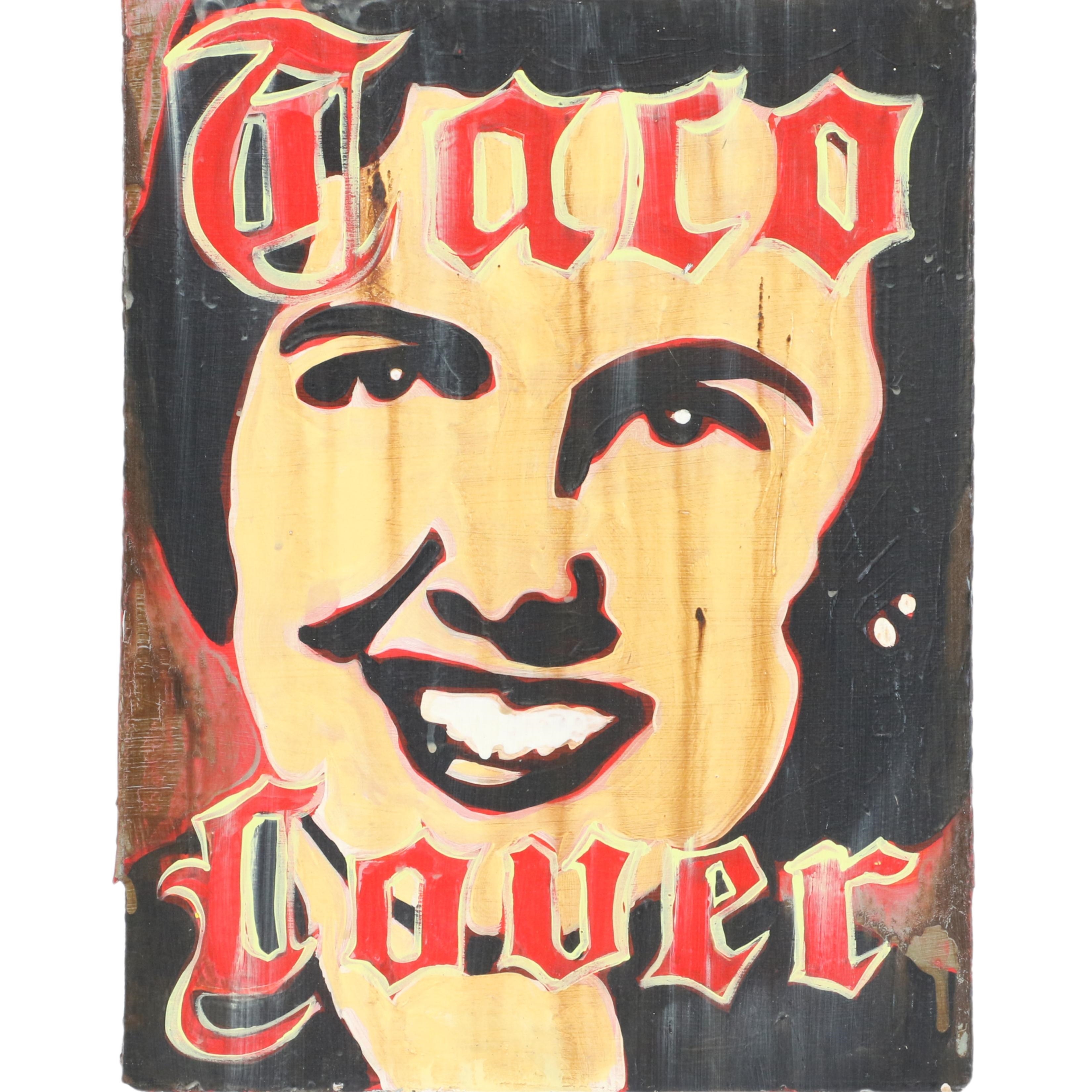 Artwork by Paul Valadez, Taco Lover, 2011, Made of oil on board