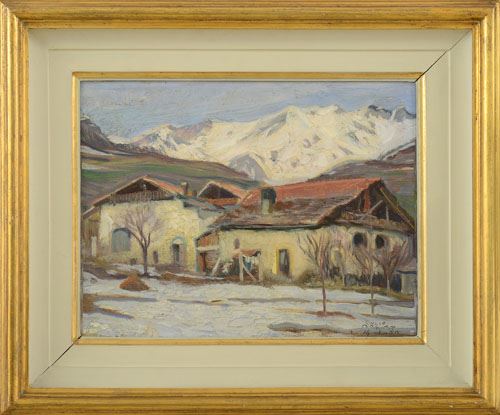 Snow-capped mountains by Giulio Boetto, 1950