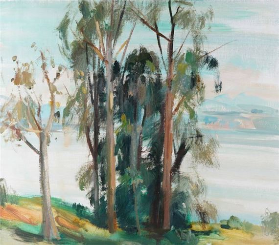 Edge of Lake Kivu by Clement Serneels, dated 1959