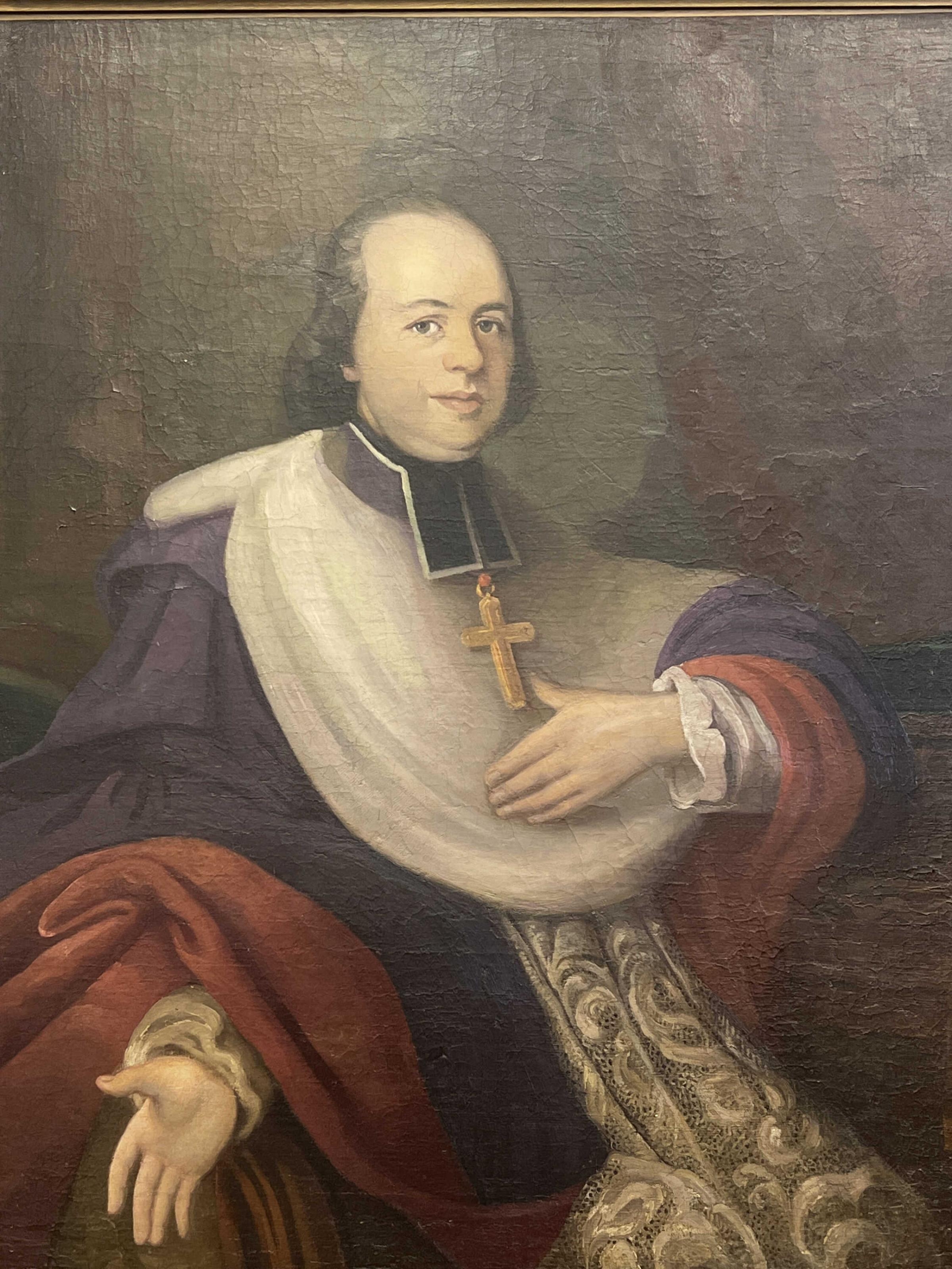 Artwork by Aubert de Cambrai, Dom Malachie Hocquaert, abbé de l'abbaye de Ghislenghien pris de l'abbaye de Cambron, Made of oil on canvas