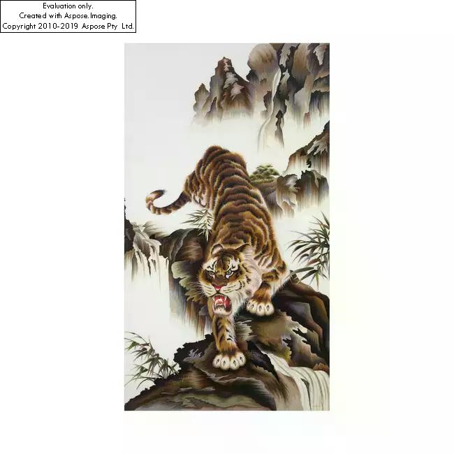 Vietnamese School | A Vietnamese modern embroidery Prowling Tiger ...