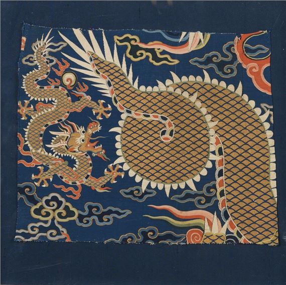 Jon Eric Riis | Two Chinese silk kesi robe 'Dragon' panels | MutualArt