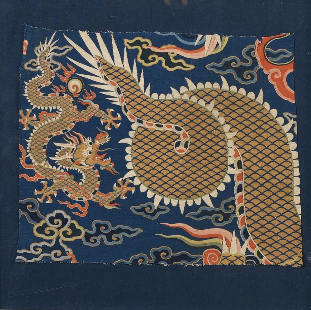 Jon Eric Riis | Two Chinese silk kesi robe 'Dragon' panels | MutualArt