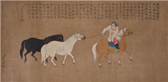 Horses and rider, - Jin Kun