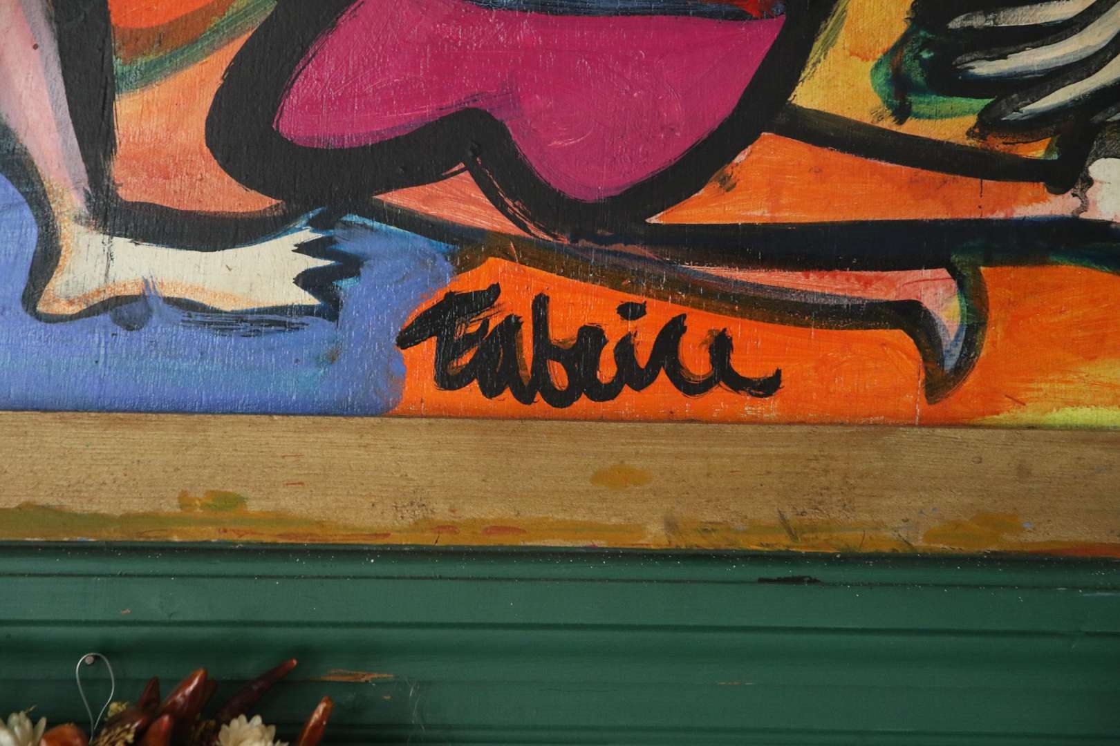 Artwork by Fabrice Hünd, Figuren, Made of Oil paint on panel