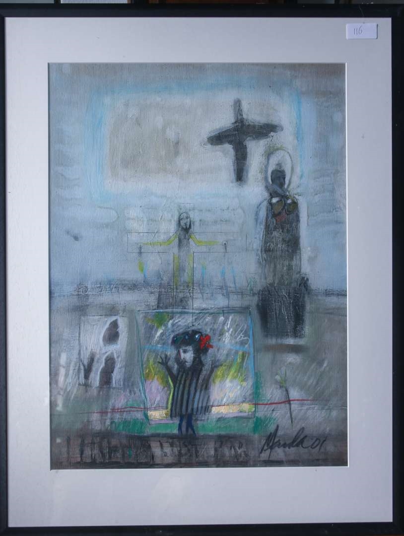 Francois Lodewijckx Abstractie Met Figuren MutualArt