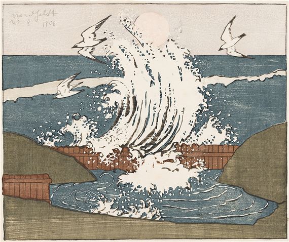 The Wave, Moonrise by B.J.O. Nordfeldt, 1906
