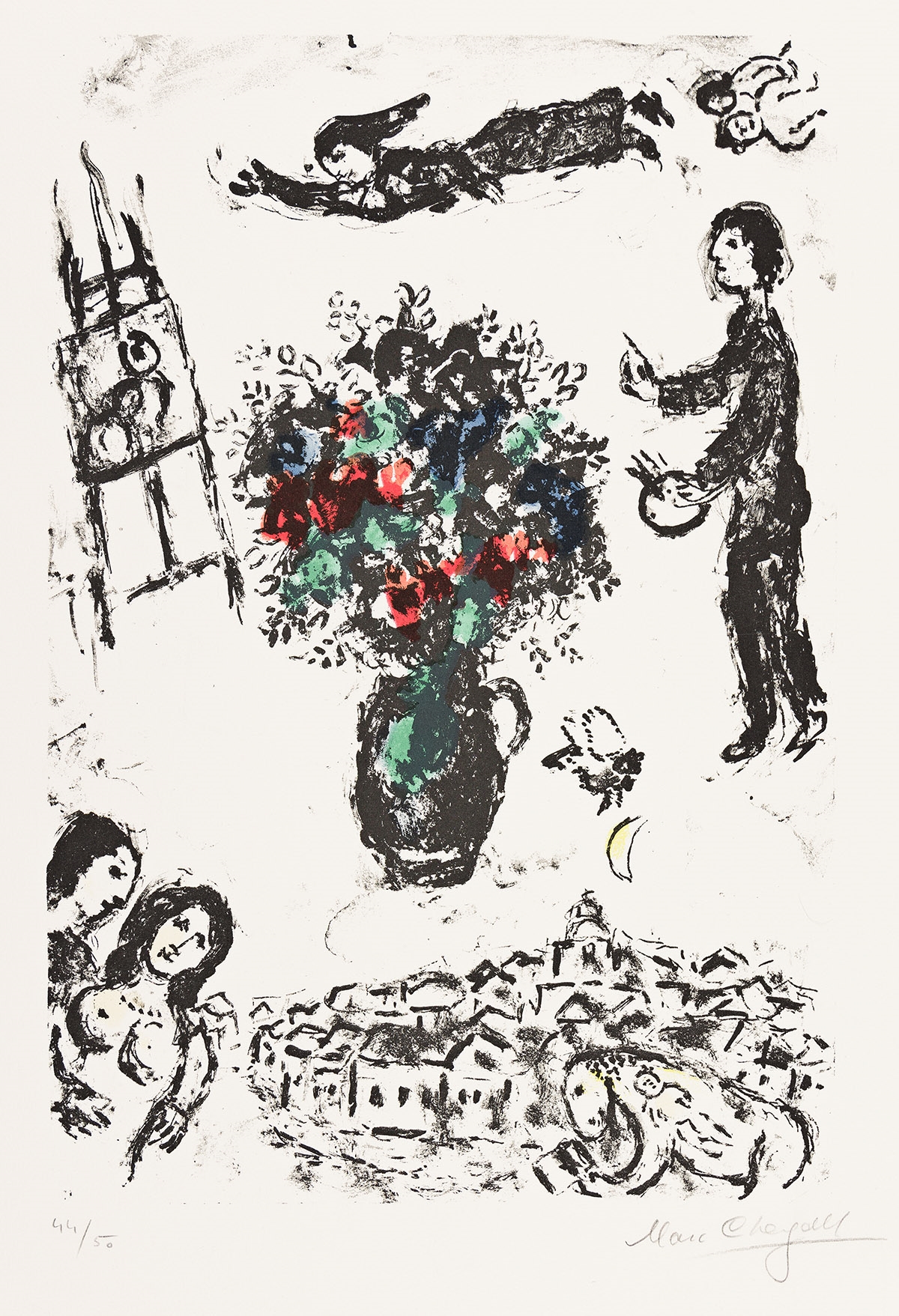 Marc Chagall | Bouquet sur la Ville. (1983) | MutualArt