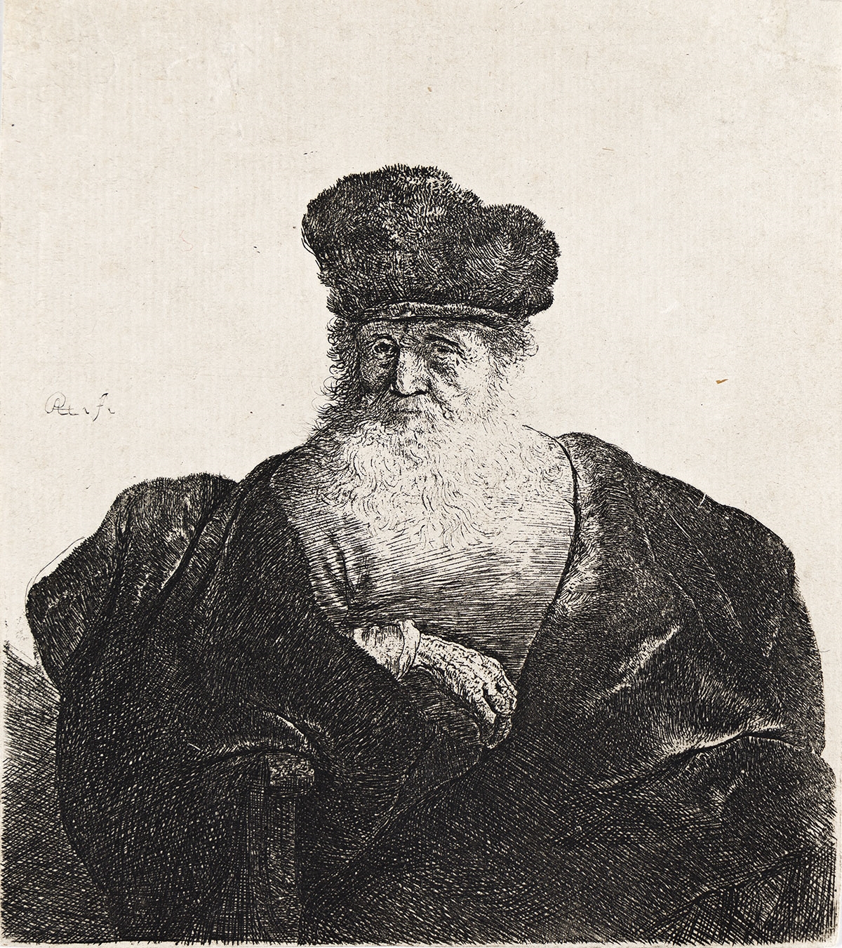 Rembrandt van Rijn | Old Man with Beard, Fur Cap and Velvet Cloak ...
