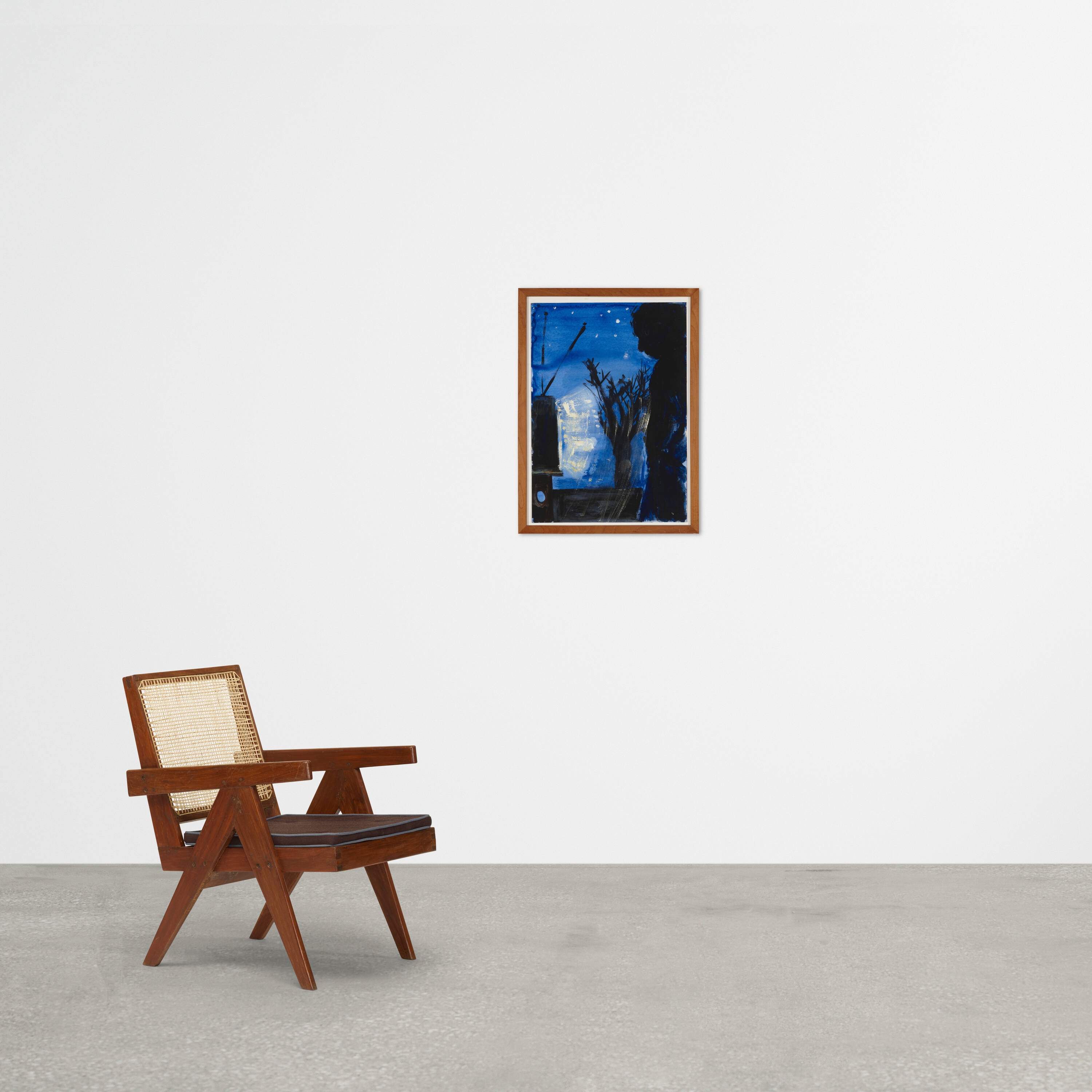 Artwork by Dona Nelson, Man Watching TV, Made of acrylic on paper