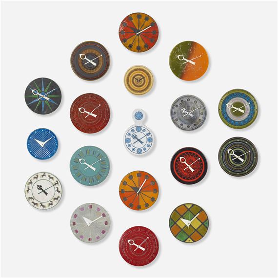 Nelson Meridian wall clocks, collection of eighteen (Circa