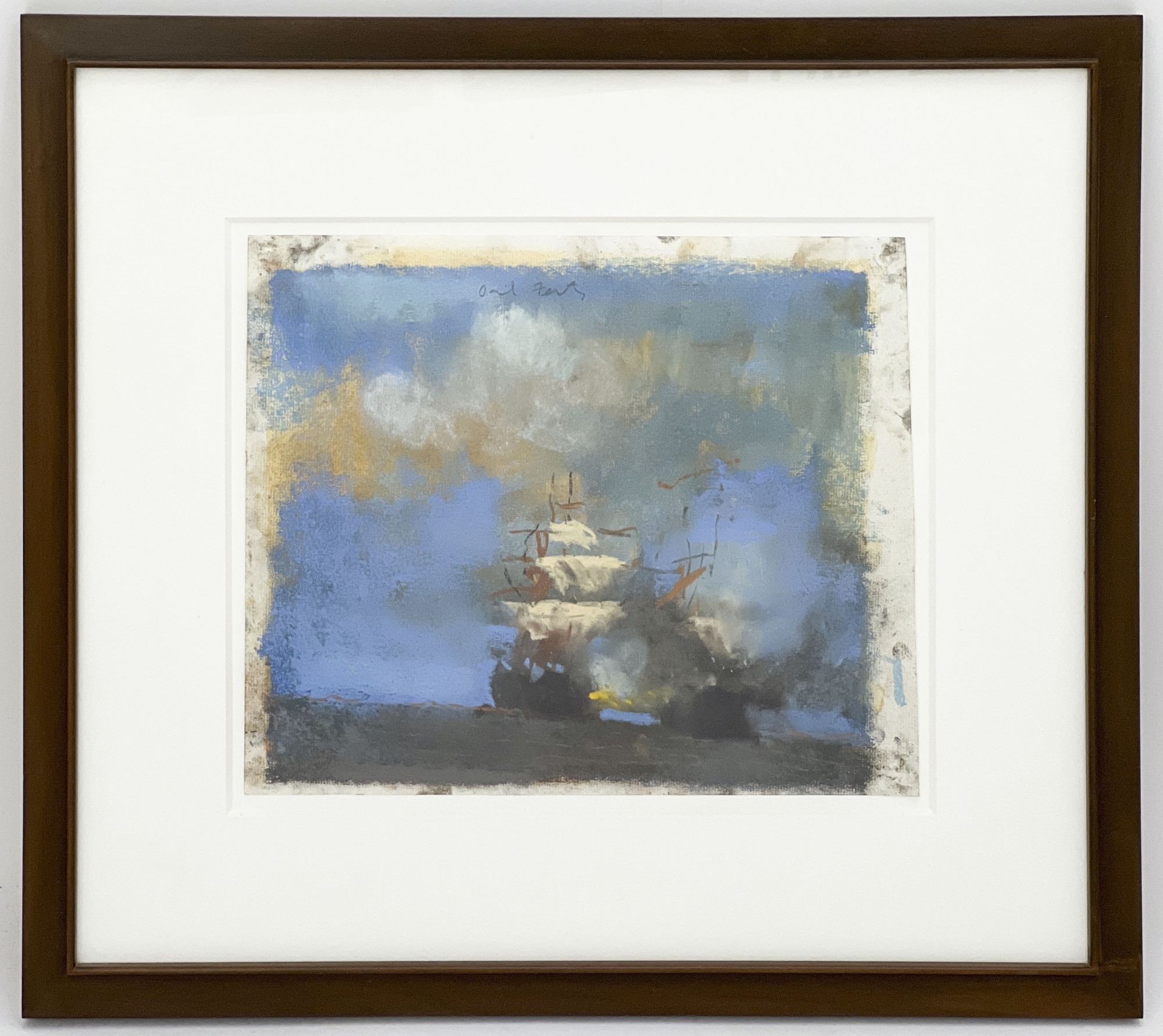 Artwork by David Fertig, The Boarding and Capture of the French Frigate "Vengeance" (2004), Made of pastel on paper