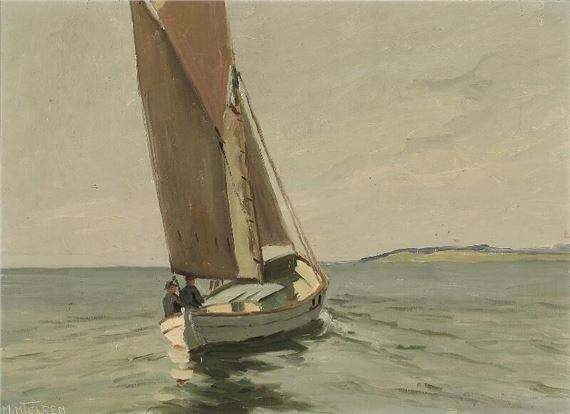 Sailing ship off the coast of Læsø by Marinus Nielsen