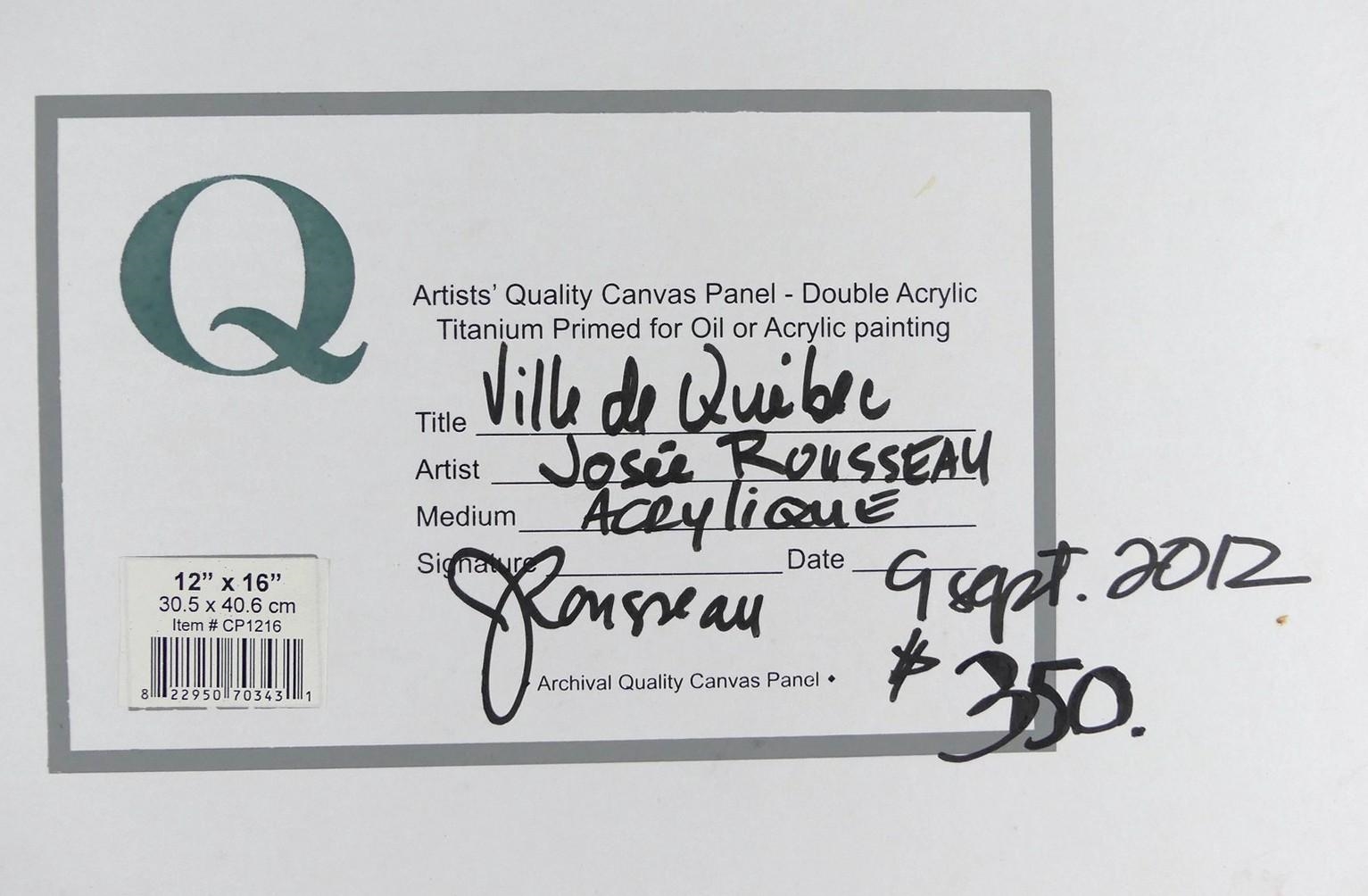 Artwork by Josee Rousseau, Ville de Quebec, Made of acrylic on canvas board