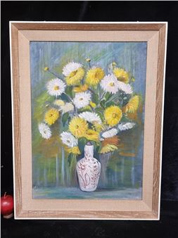 Still life of chrysanthemums - W. Honey