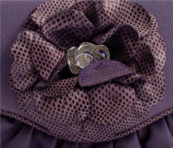 Judith Leiber | Judith Leiber Purple Satin Flower Clutch | MutualArt