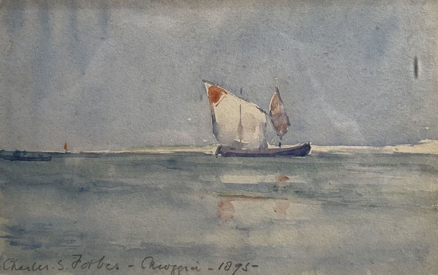 Charles Stuart Forbes | Sailboat at sea (1895) | MutualArt