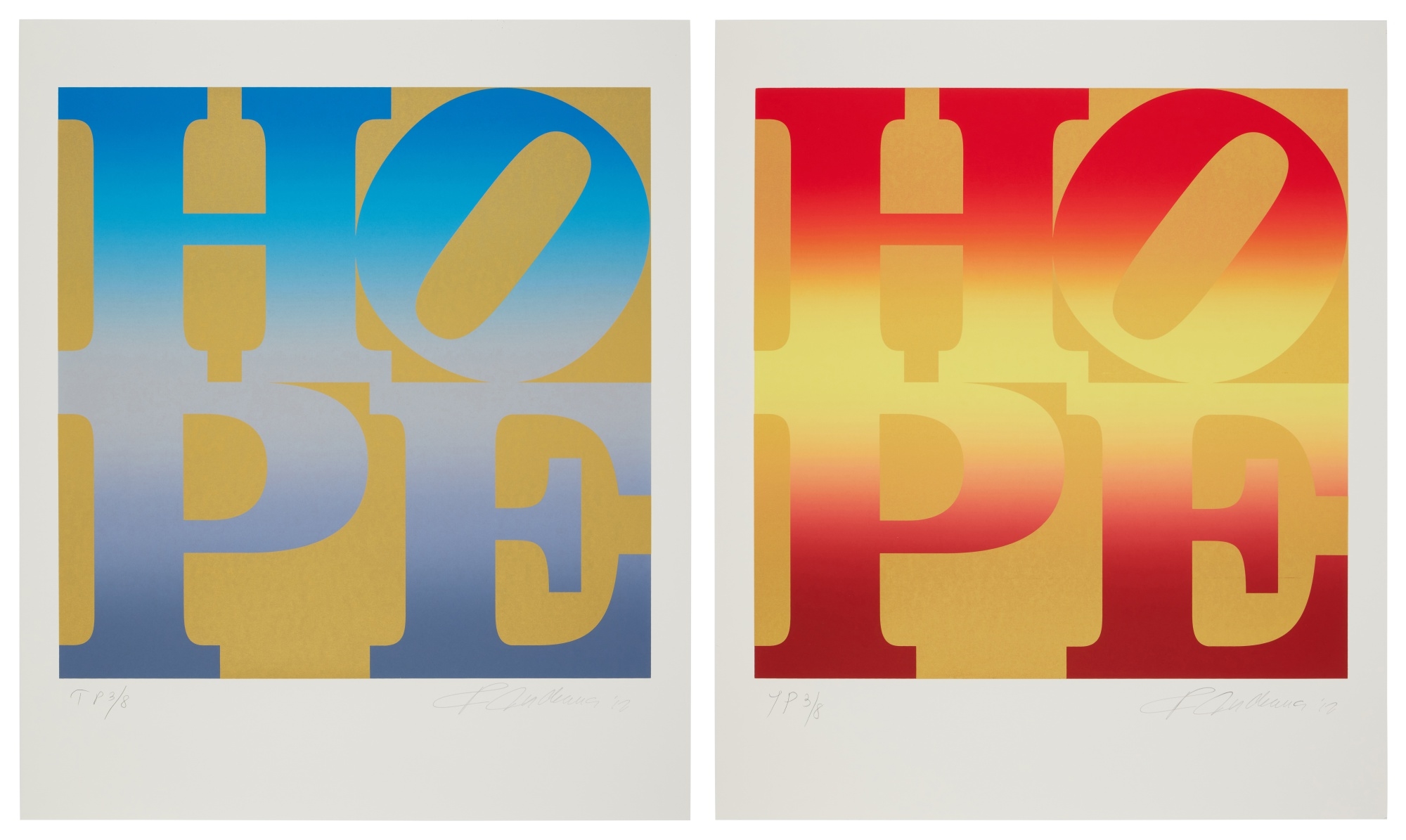 Robert Indiana | Autumn and Winter, from The Four Seasons of Hope (Gold ...