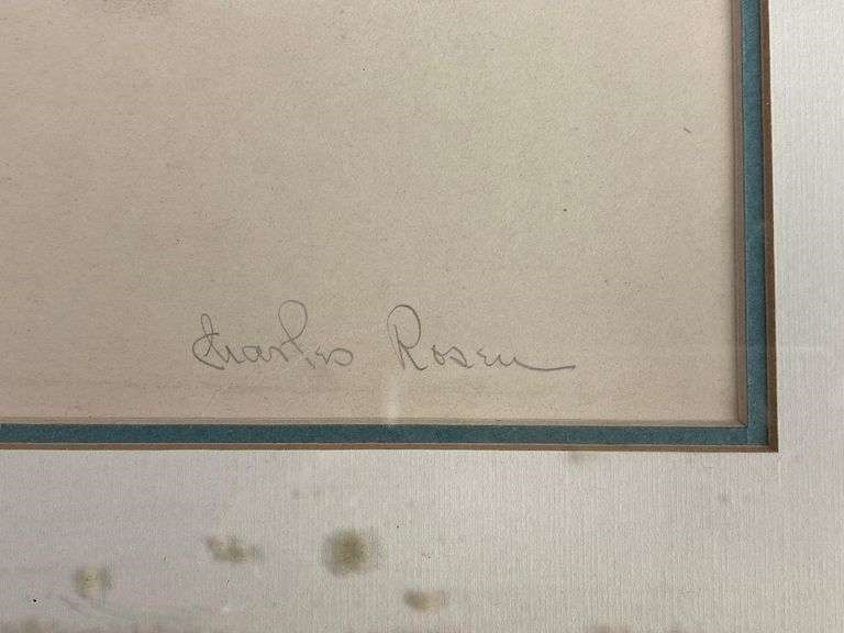 Charles Rosen | Signed Charles Rosen Town Charcoal Art on Paper | MutualArt