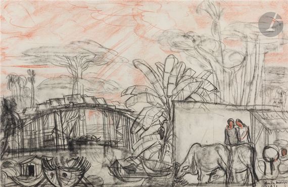 Animated Mekong riverbank, 1951