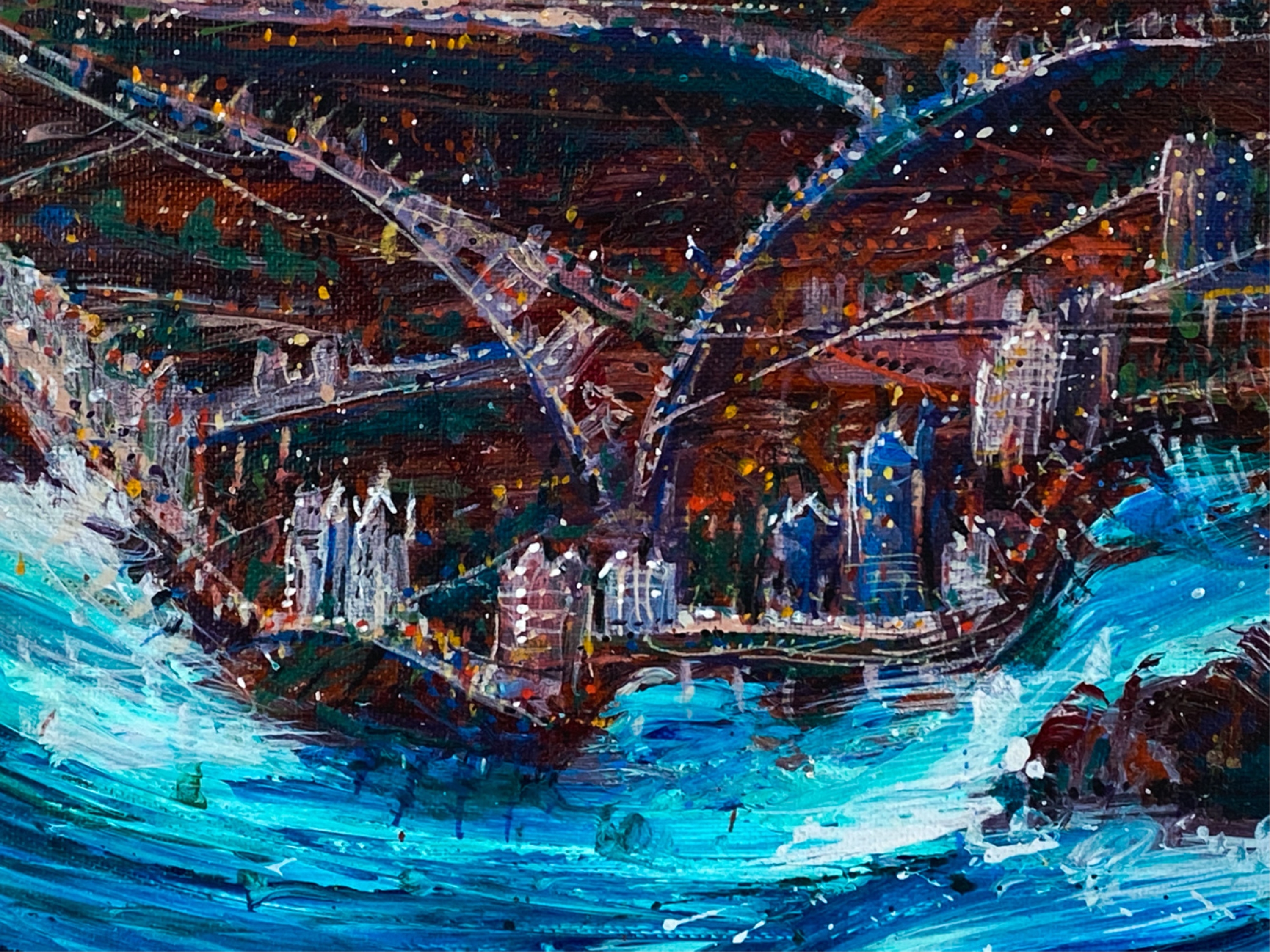 Herm Freeman | View of abstracted city (1988) | MutualArt