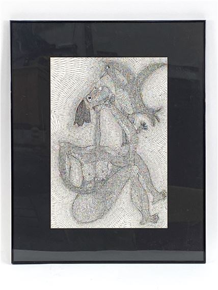 Abstracted nude with bird