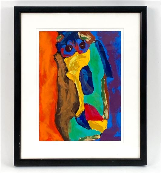 Abstracted gouache portrait