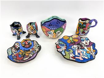 (6) DOREEN BASKIN PAINTED CERAMICS - Doreen Baskin