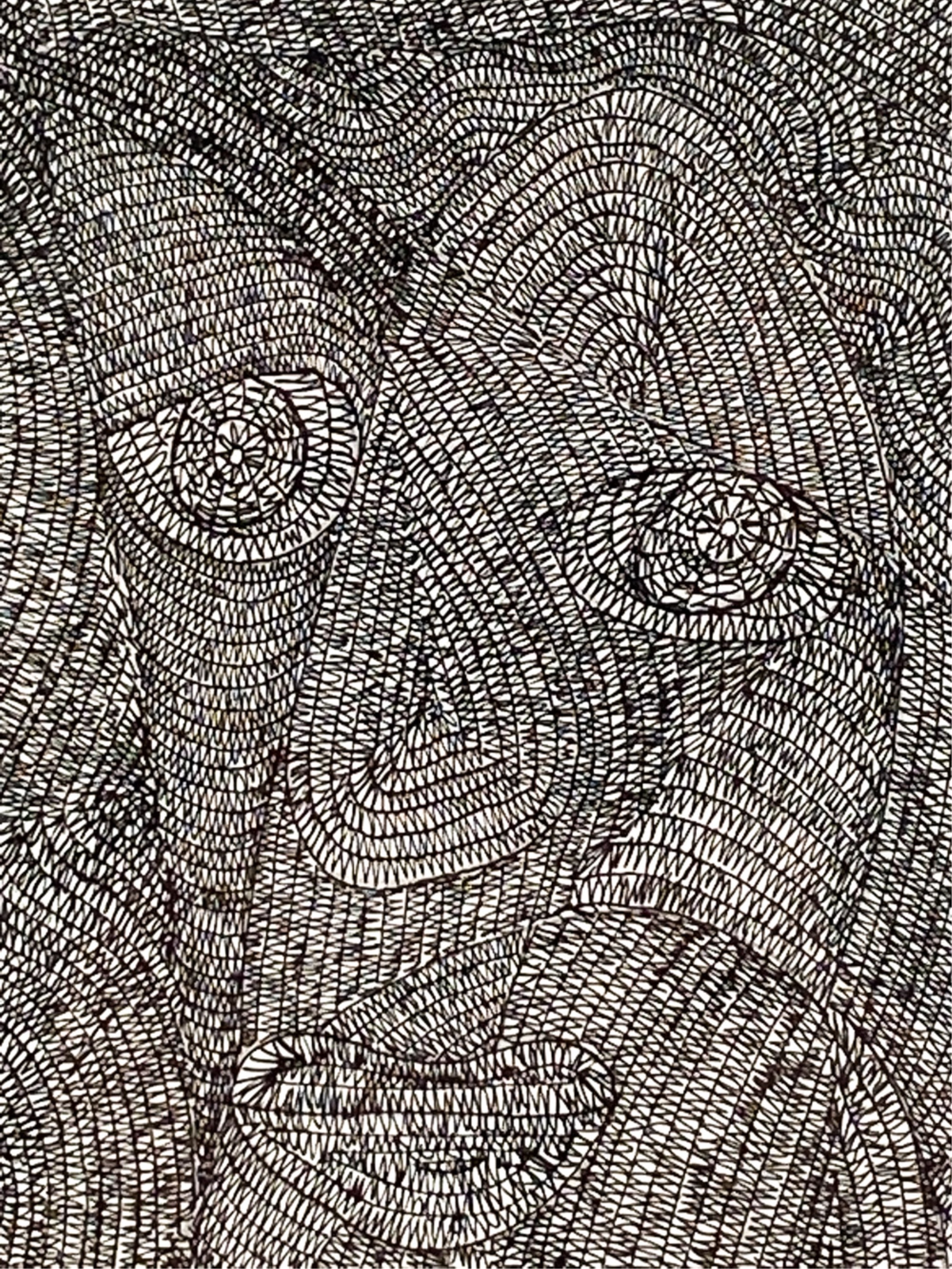 Artwork by Gérard Sendrey, Abstracted ink on paper, Made of ink on paper