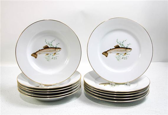 Richard Ginori | Set of 6 Richard Ginori Fish Pattern Porcelain