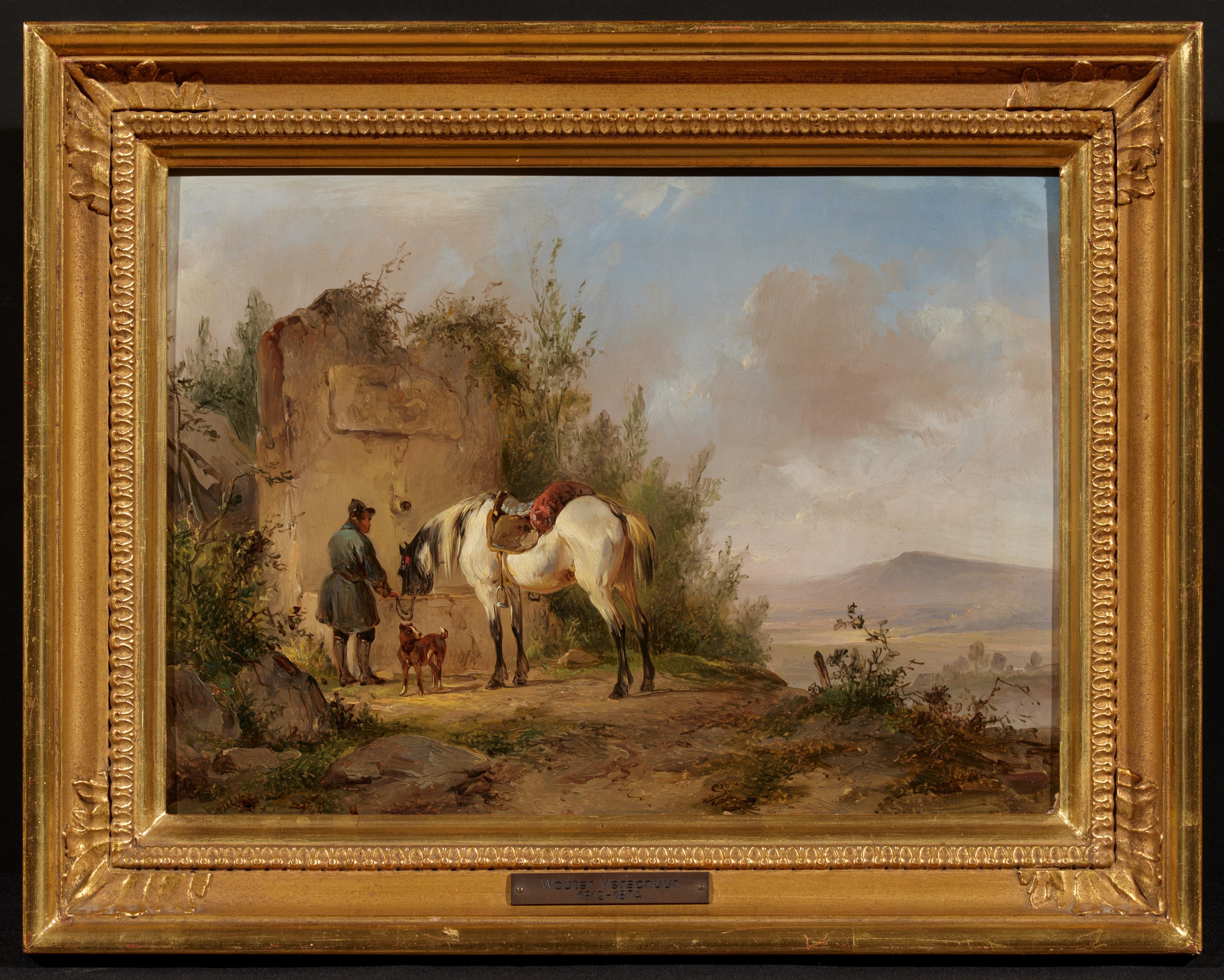 Wouter Verschuur The Younger | Rider with his Horse at the Well ...