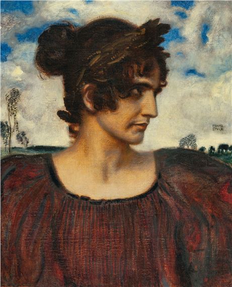 Portrait of a woman in classical style (Portrait of a woman in a laurel crown) by Franz von Stuck, 1898