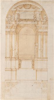 Front view and ground view of an altar - Antonio da Sangallo the Younger