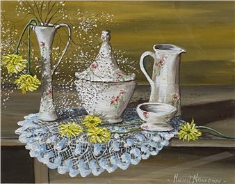 DELPH & FLOWERS ON LACE - Michael Monaghan