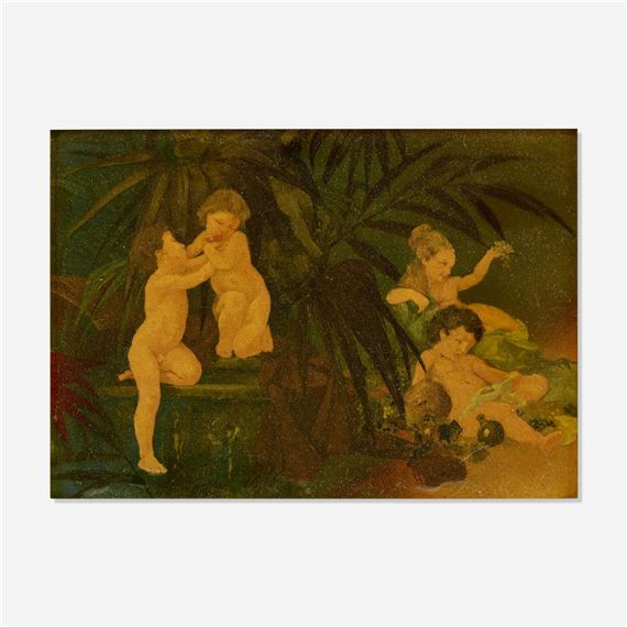 Putti at Play (Standard Glaze plaque) by Robert Bruce Horsfall, circa 1900