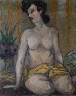 Nu au bouquet - Marie-Thérèse Dethan-Roullet