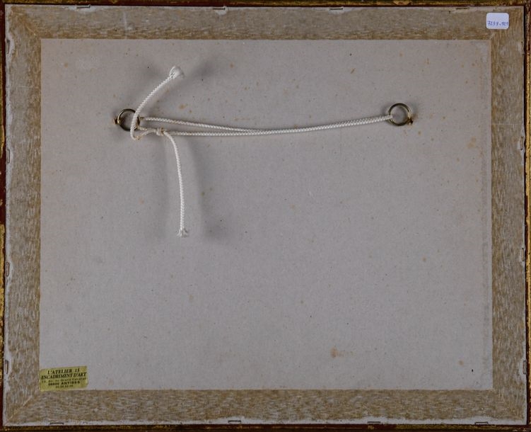 Artwork by Yvonne Récamier, Hameau du Revermont au printemps, Made of Watercolor and charcoal