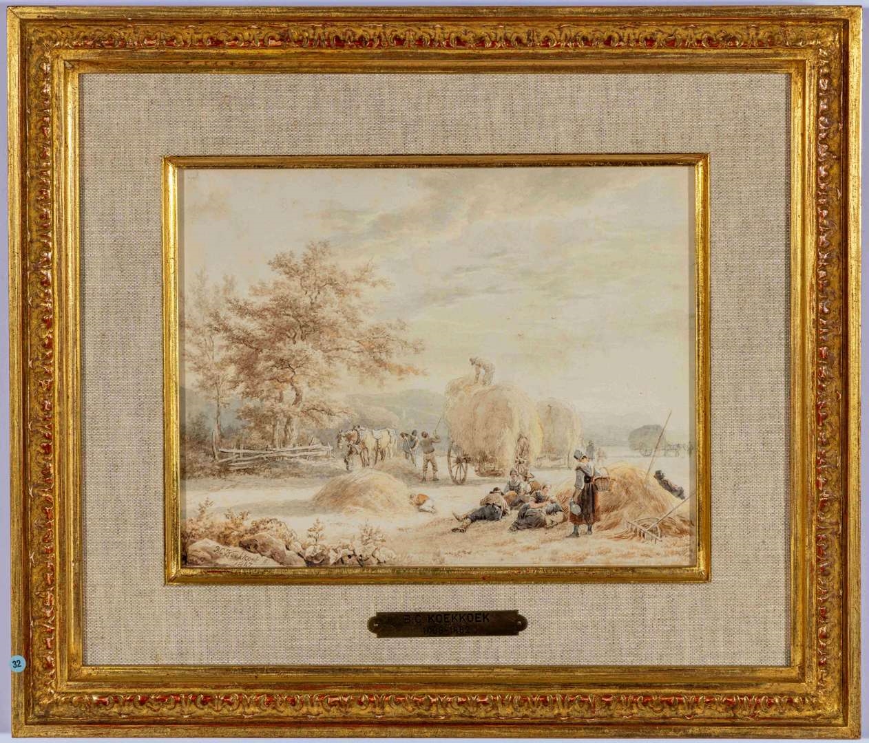 Barend Cornelis Koekkoek | Harvesting the hay | MutualArt