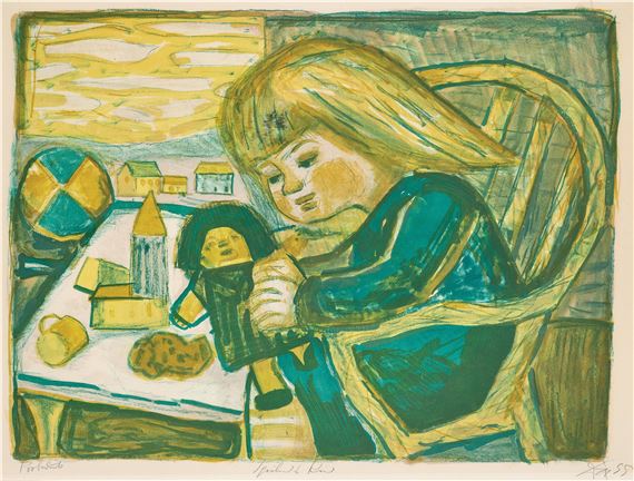 "Spielendes Kind" by Otto Dix, 1955