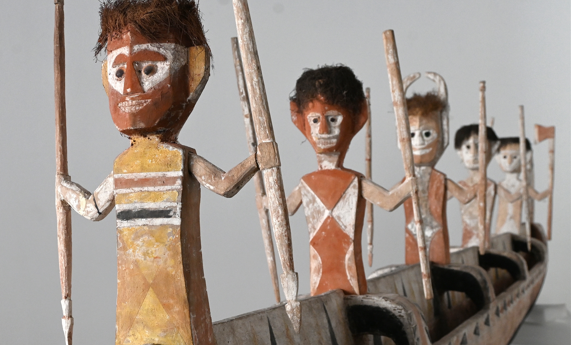 Artwork by Sungul Lusem, Malagan Canoe, 1985, Made of carved wood