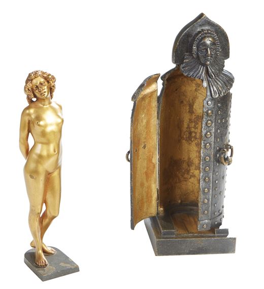 Nude in Iron Maiden by Carl Kauba