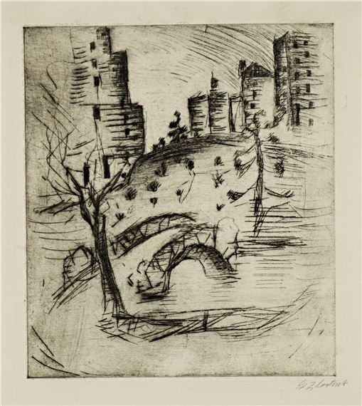 George Zachary Constant | city scene with bridge | MutualArt