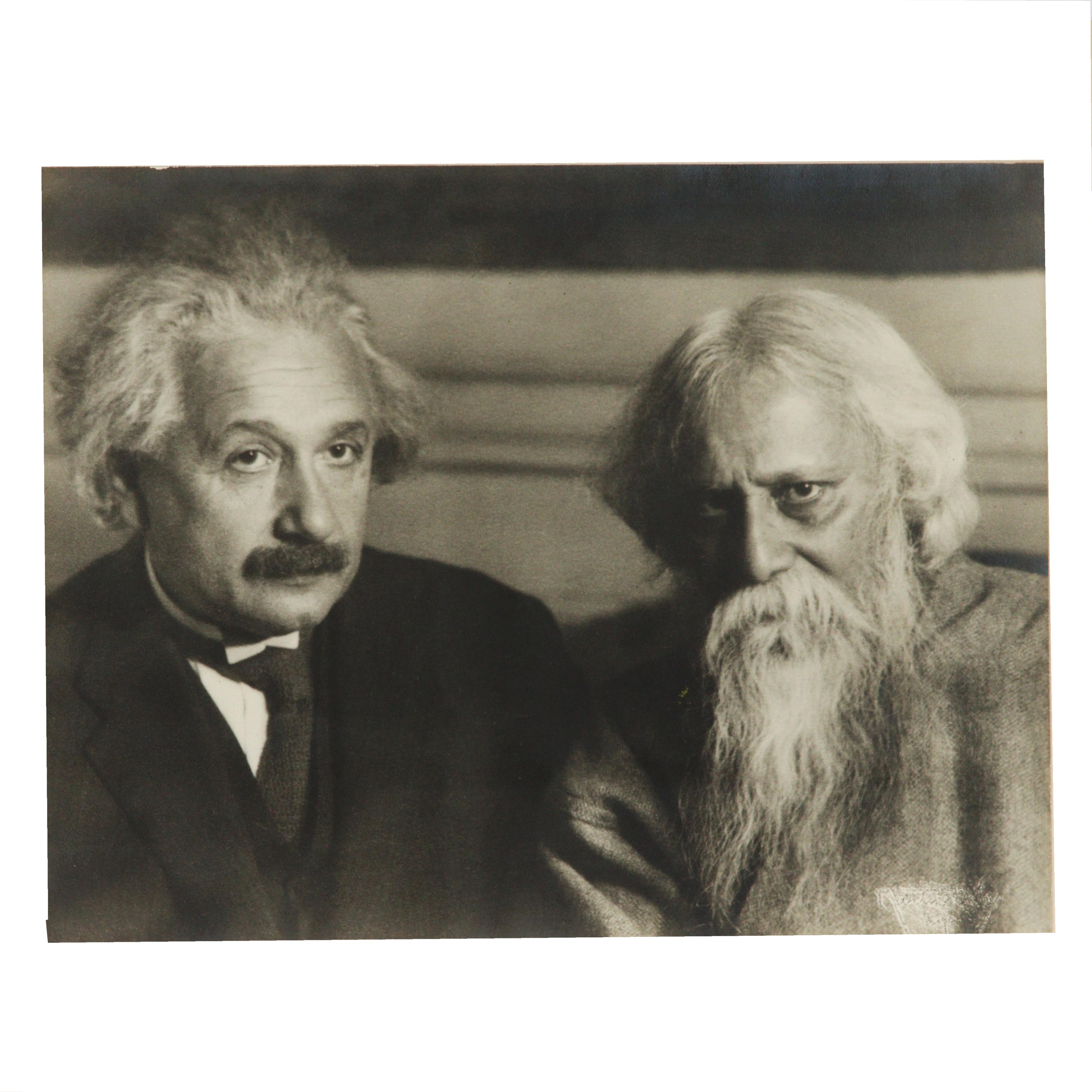 Artwork by Martin Vos, Albert Einstein and Rabindranath Tagore, Made of print
