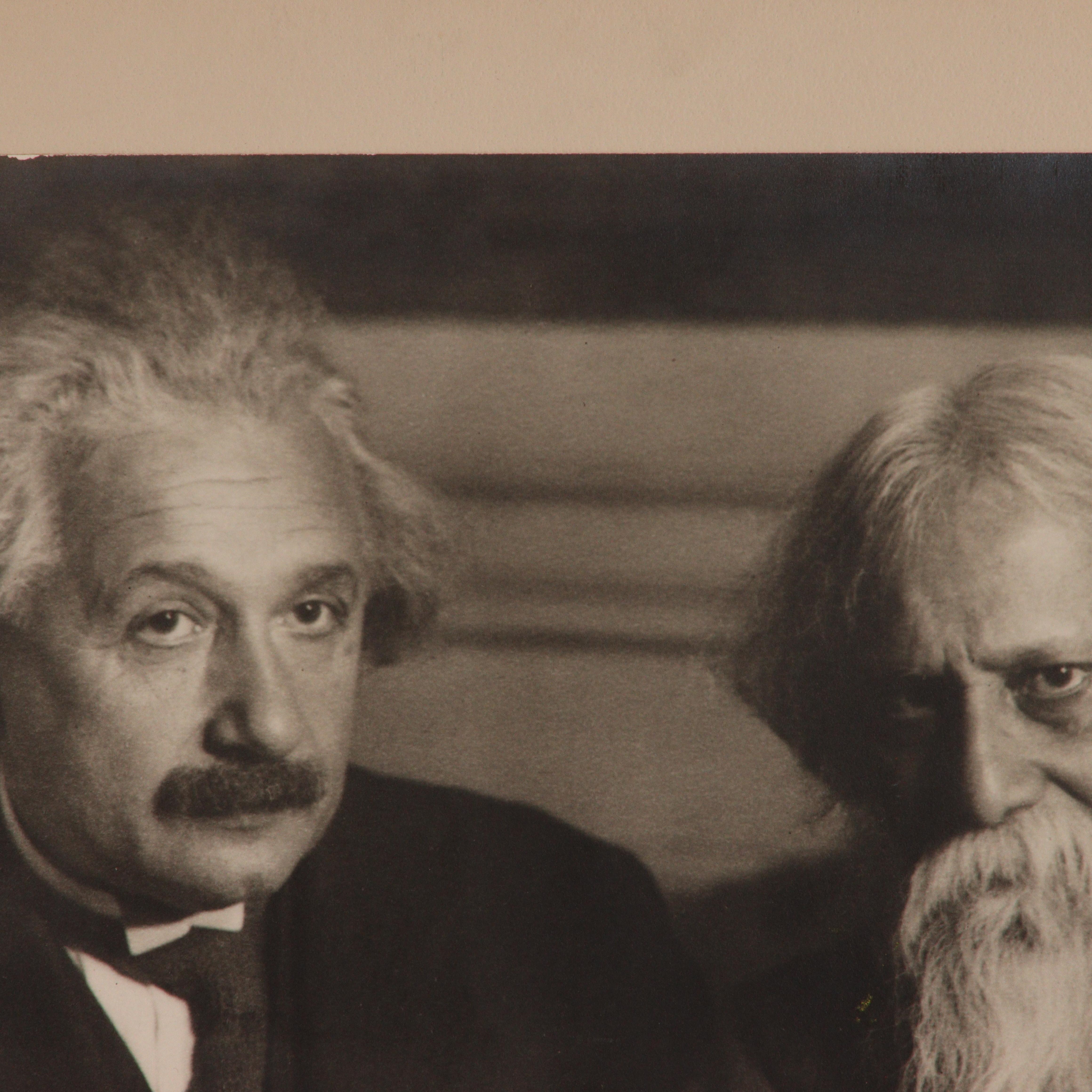 Artwork by Martin Vos, Albert Einstein and Rabindranath Tagore, Made of print