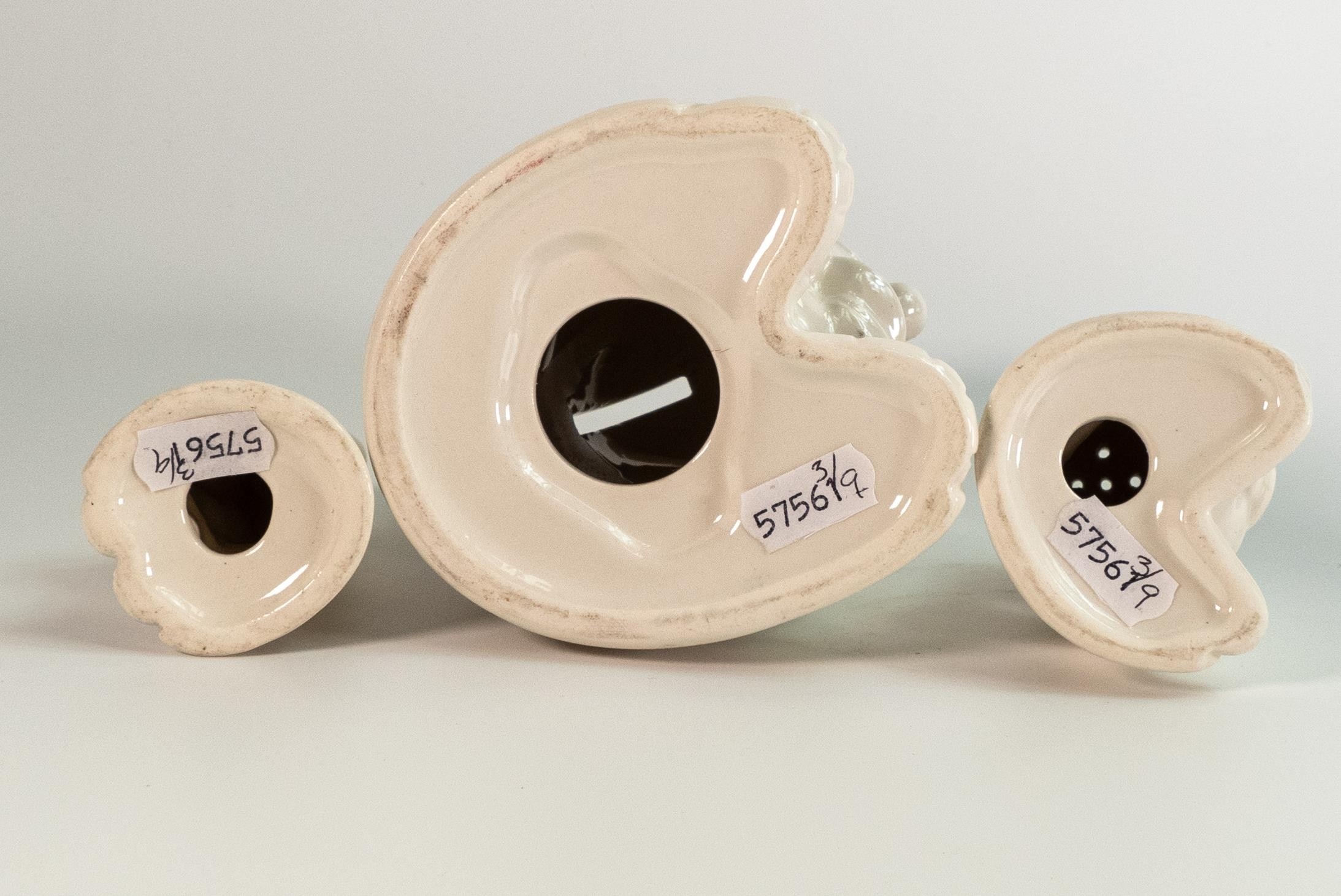 Wade White Wade white Tetley Tea Folk money box & condiment set