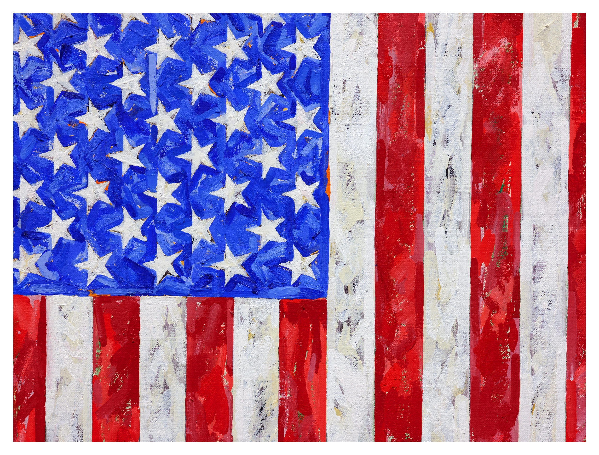 Artwork by Jasper Johns, Flags, Made of oil on canvas