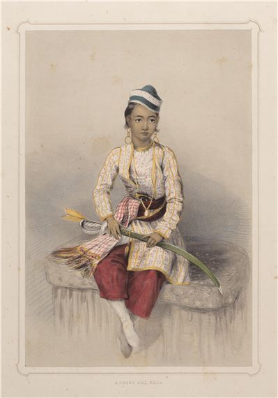 A group of 14 hand-coloured lithographs, including the frontispiece, from Emily Eden's Portraits of the People and Princes of India by Emily Eden